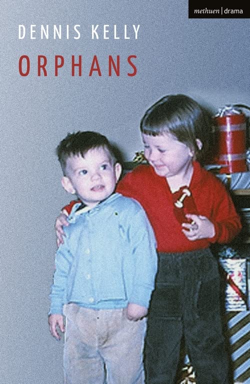 Play script cover with a vintage photo of two young children.