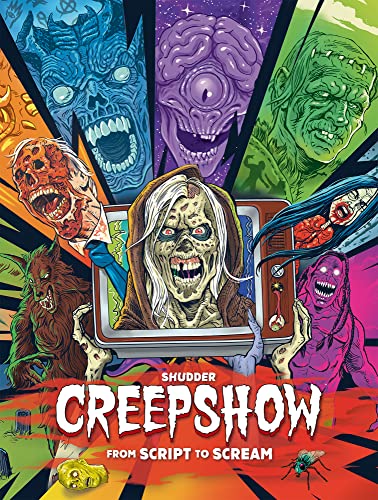 “Creepshow” book cover with illustrated monsters and a central, screaming figure.
