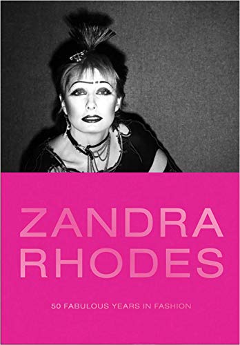Book cover featuring Zandra Rhodes, a fashion designer, in black and white.