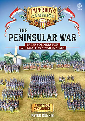 Book cover depicting paper soldiers and a battlefield scene from the Peninsular War.