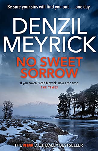 Book cover: “No Sweet Sorrow” by Denzil Meyrick, featuring a wintry landscape.