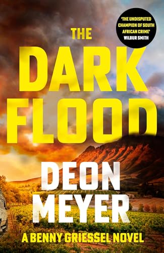 Book cover: "The Dark Flood" by Deon Meyer, with stormy landscape.