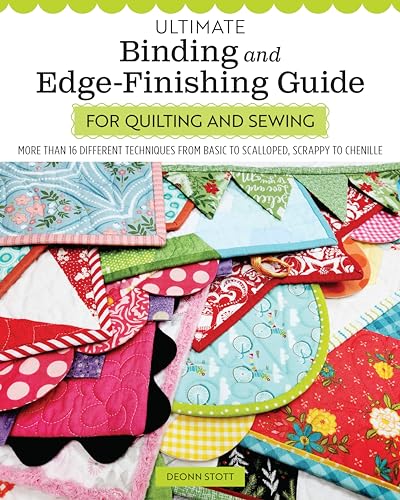 Book cover displaying colorful quilted edges and binding techniques.