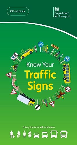 Book cover titled Know Your Traffic Signs featuring illustrations of road signs and vehicles.