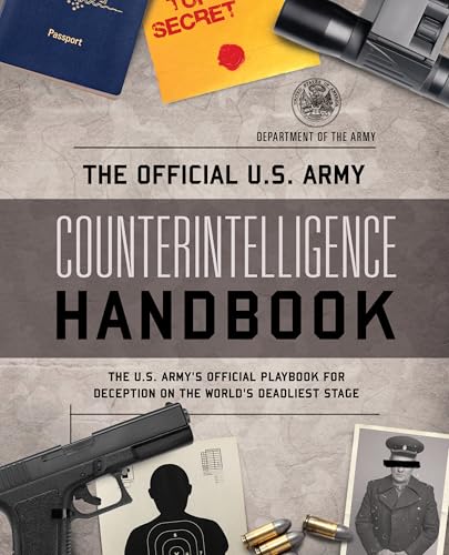 U.S. Army Counterintelligence Handbook cover with spy imagery and text.