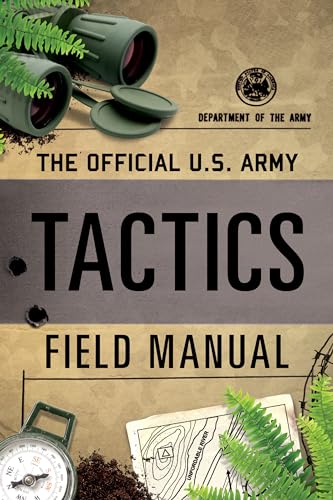 U.S. Army Tactics Field Manual cover with binoculars, compass, and map.