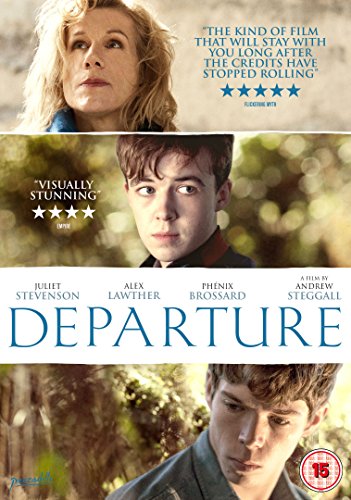 DVD cover for "Departure" featuring three actors and film reviews.