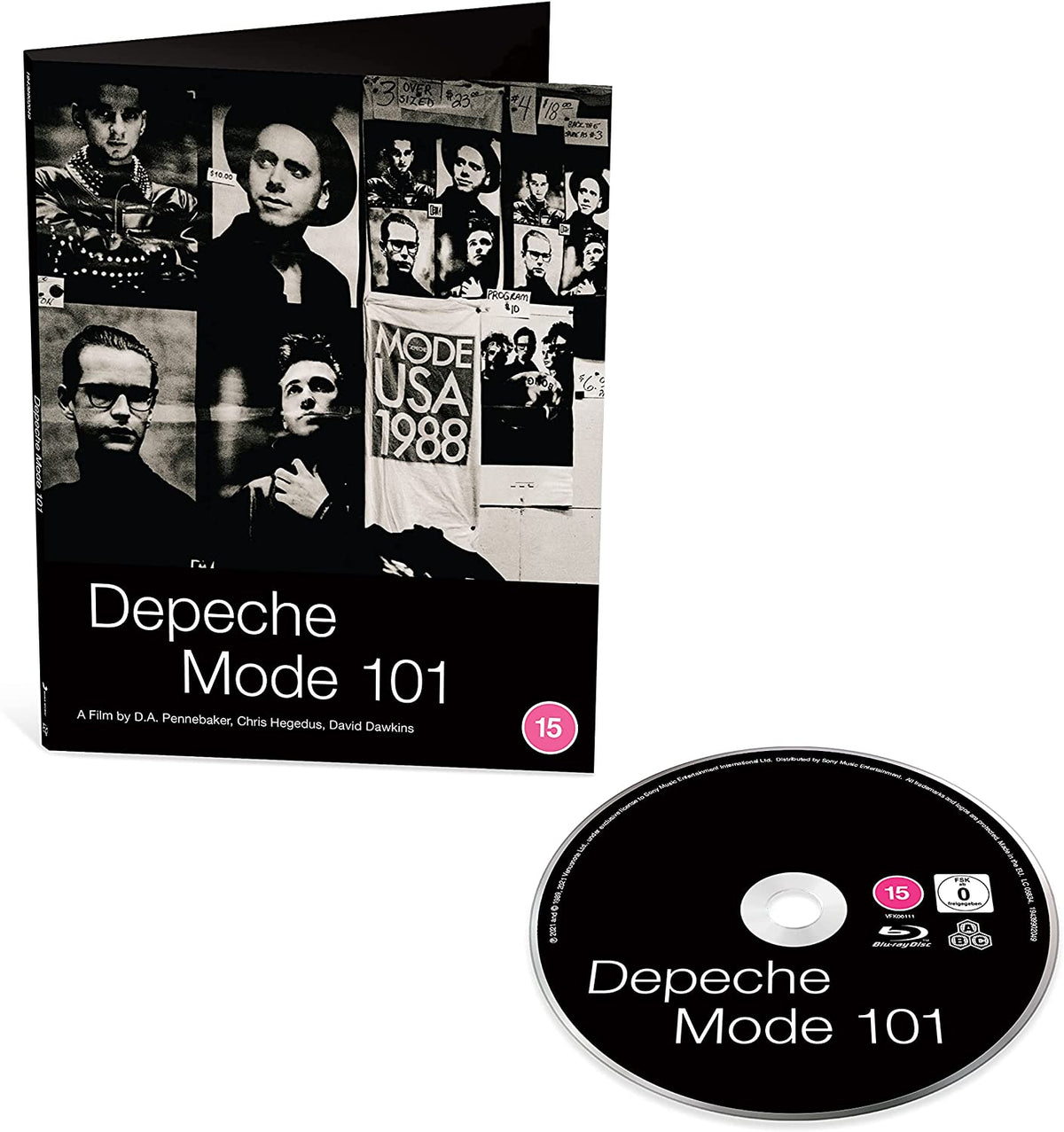 Depeche Mode 101 Blu-ray case with two discs, featuring band members’ portraits.