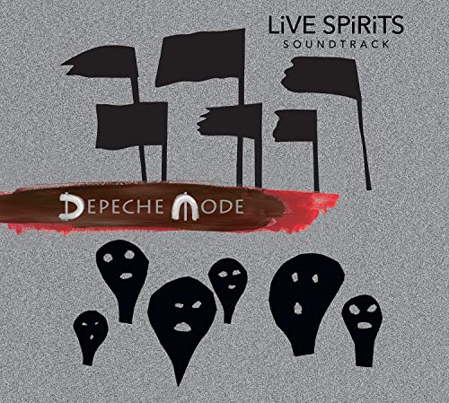 Depeche Mode Live Spirits Soundtrack album cover with black flags and ghost-like figures.
