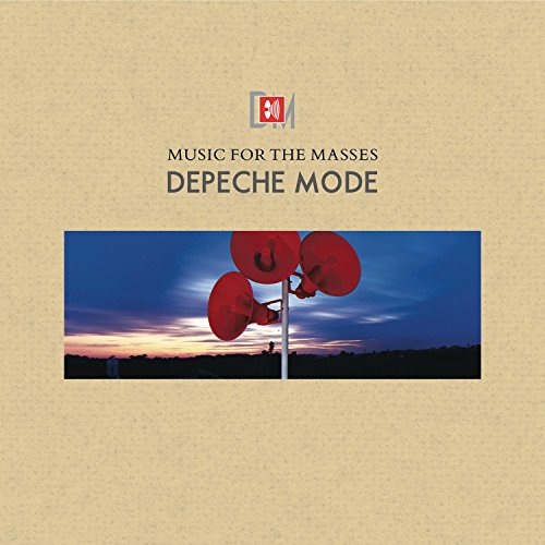 Depeche Mode album cover: red satellite dishes against a sunset sky.