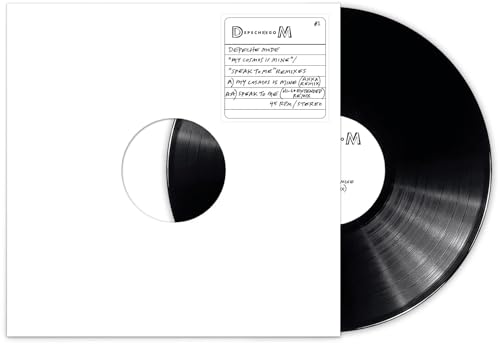 Depeche Mode vinyl record with white sleeve and black center label.