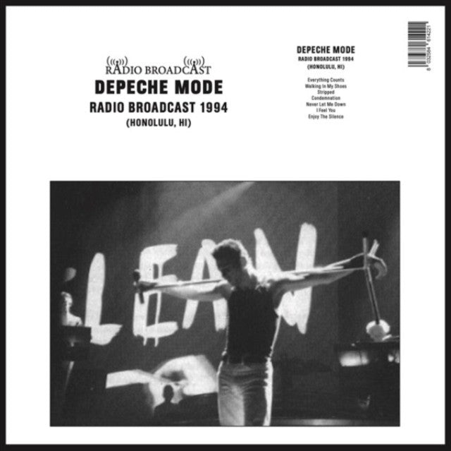 Depeche Mode vinyl record cover with a black and white concert photo.