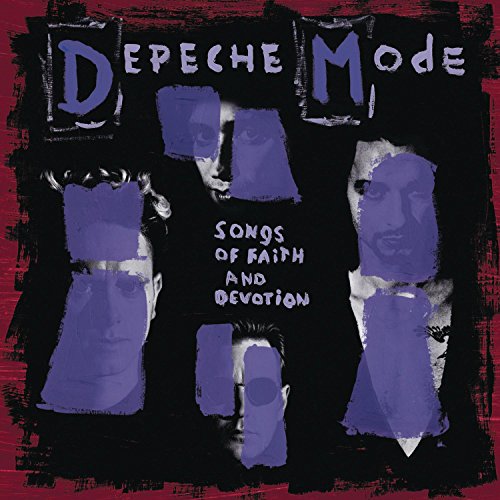 Depeche Mode album cover, “Songs of Faith and Devotion,” with obscured faces.