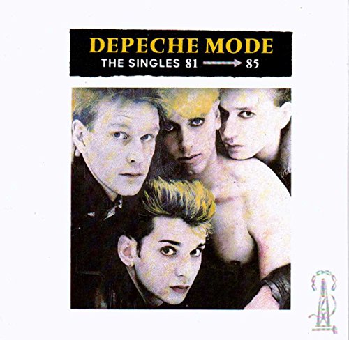 CD cover for Depeche Mode’s “The Singles 81-85” featuring four band members.