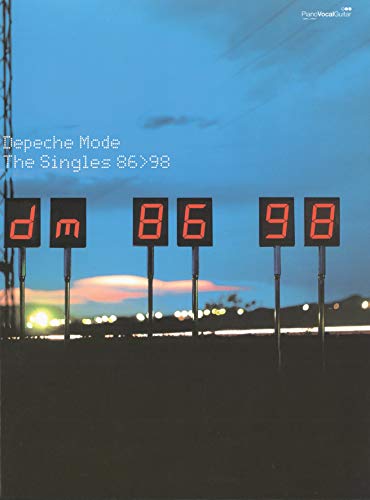 Music book cover showing digital signs displaying dm 86 98 against a blue sky.
