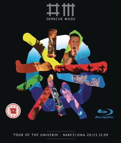 Depeche Mode concert Blu-ray cover featuring a colorful collage of performance photos on black.
