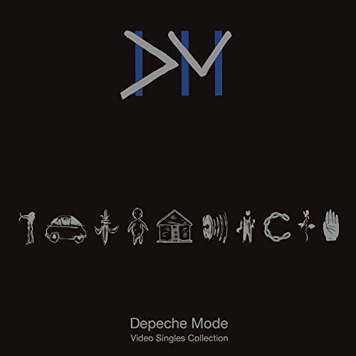 Depeche Mode DVD cover with band logo and small sketched icons.