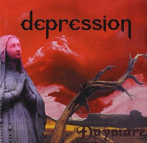 CD cover for "Depression - Daymare" with statue and red sky.