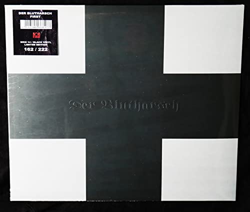 Black vinyl record with white cross design and a hype sticker.