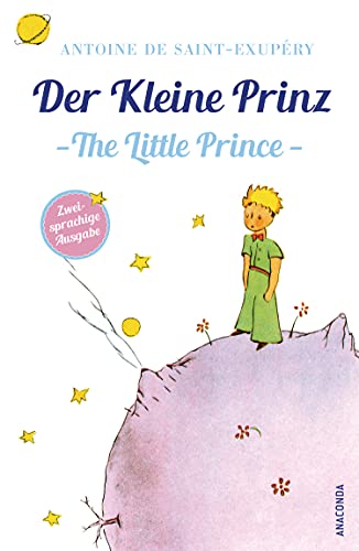 Book cover of “The Little Prince” with a boy and stars.