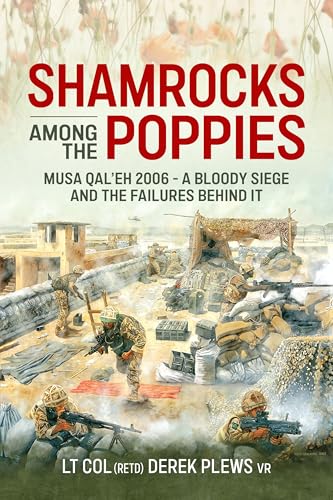 Military personnel in desert gear amidst rubble and poppies on a book cover.