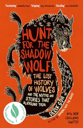 Book cover with a black wolf illustration on an orange background and white text.