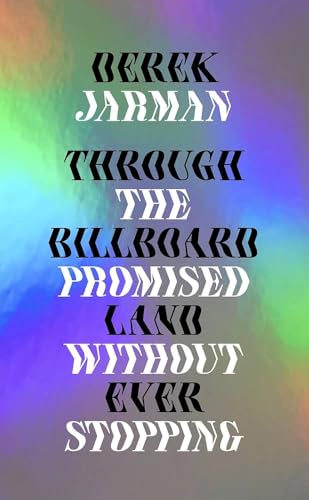 Book cover with stylized black and white text on a blurred, multicolored holographic background.