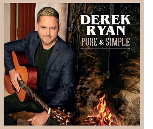 Derek Ryan album cover featuring the artist with a guitar and fireplace.