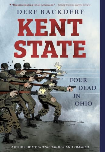 Book cover depicting soldiers with guns firing toward students at Kent State.