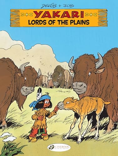 Comic book cover: Yakari with bison on a grassy plain.