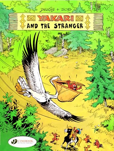 Comic book cover: Yakari riding a large bird over a forest scene.