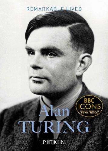 Black and white portrait of Alan Turing on a book cover.