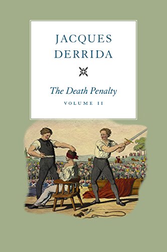 Book cover: “The Death Penalty, Volume II” by Jacques Derrida, with illustration.