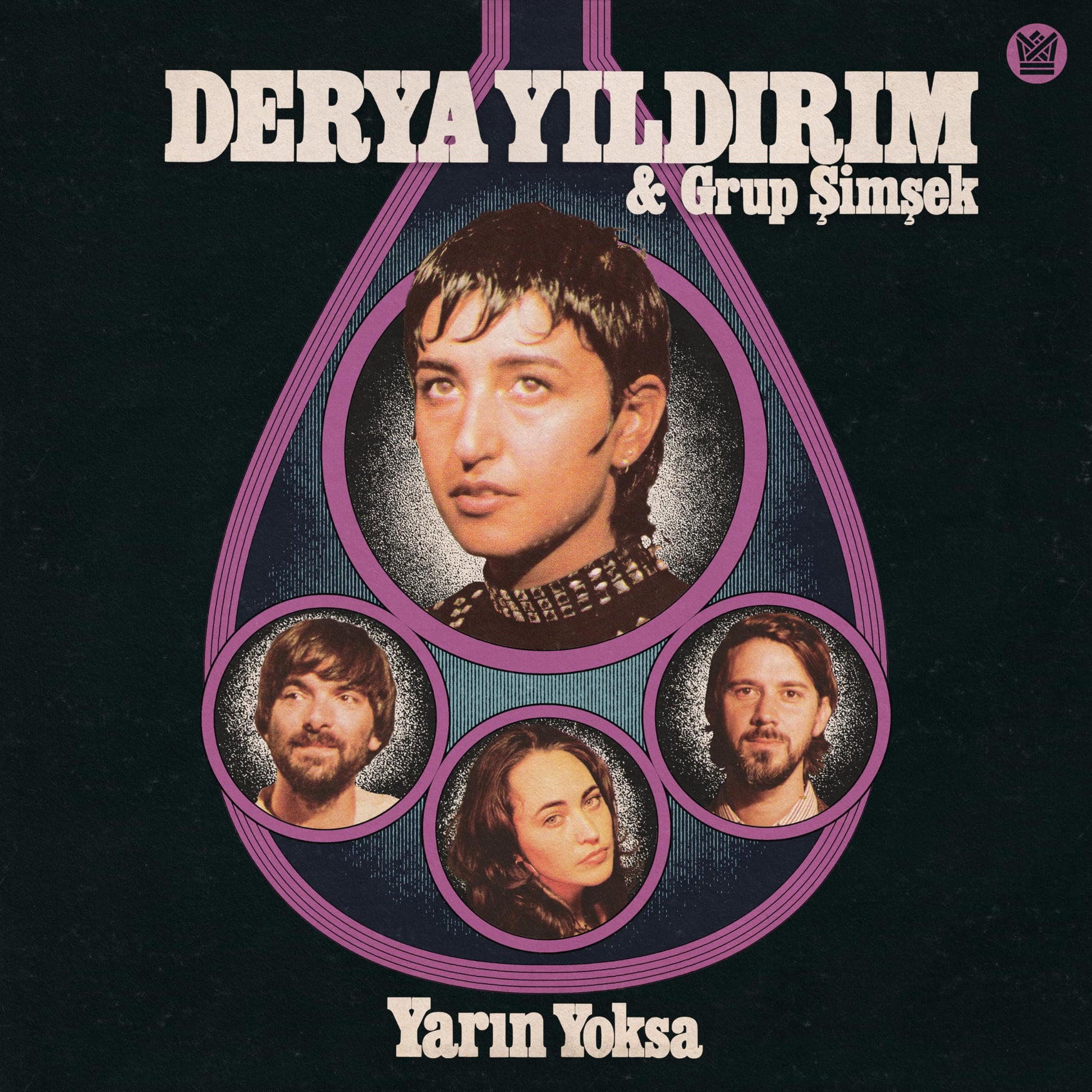 Album cover for Derya Yildirim & Grup Simsek’s “Yarin Yoksa” featuring portraits.