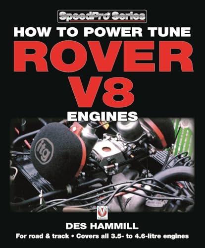 Book cover showing a Rover V8 engine with air filter, titled "How to Power Tune.