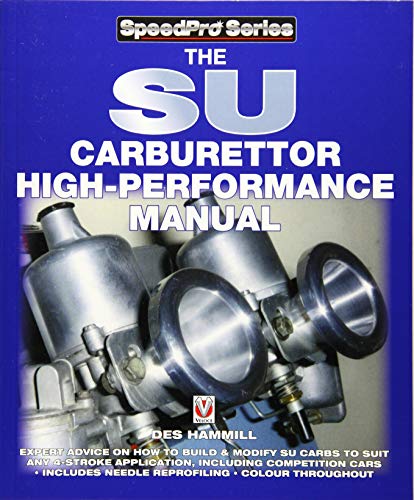 Book cover titled The SU Carburettor High-Performance Manual featuring two metal carburetors on blue.