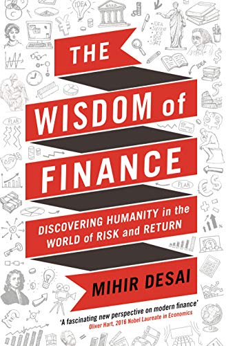 Book cover: "The Wisdom of Finance" with sketched financial and classical imagery.