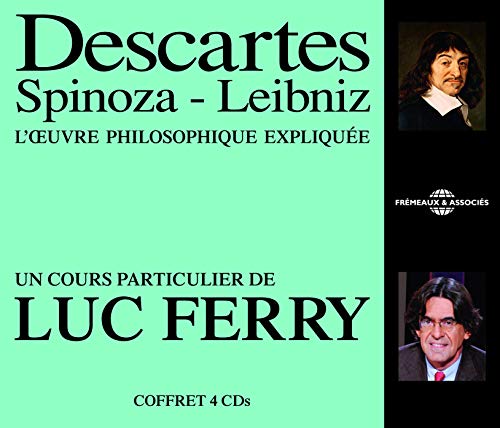 CD case featuring portraits of Descartes, Spinoza, Leibniz, and Luc Ferry.