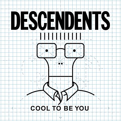 Descendents album cover: black and white sketch of glasses and tie.