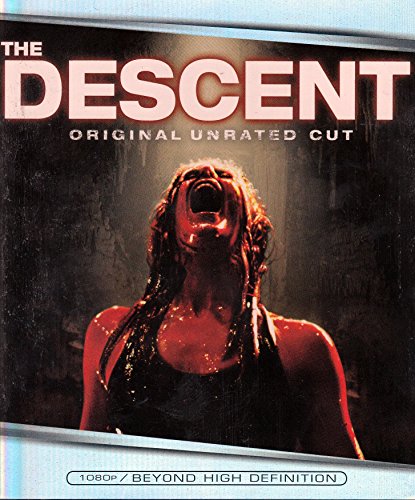 Blu-ray cover for horror film "The Descent," showing a screaming woman.