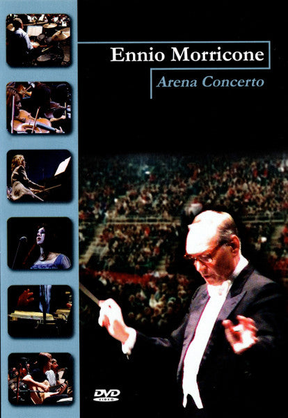 DVD cover for Ennio Morricone Arena Concert, featuring a conductor.