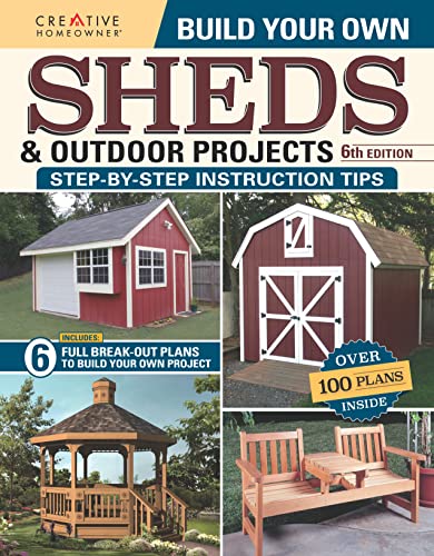 Book cover featuring images of built sheds, a gazebo, and outdoor furniture.