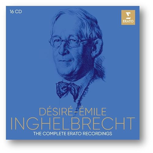Blue CD case featuring a sketched portrait of Désiré-Émile Inghelbrecht.