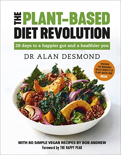 Book cover featuring a colorful salad and title "The Plant-Based Diet Revolution".