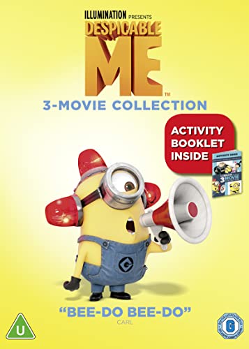 Despicable Me 3-movie collection DVD cover featuring a Minion holding a megaphone.
