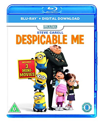 Despicable Me" Blu-ray case featuring Gru and several Minions.