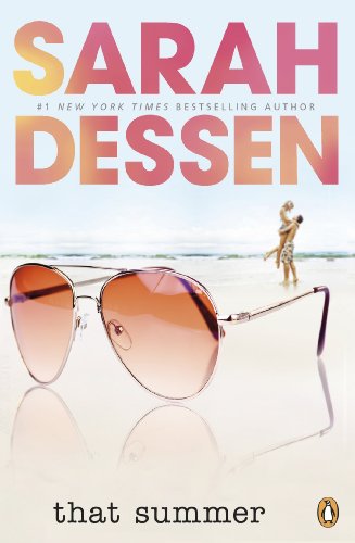 Book cover with sunglasses in foreground, couple on beach in background.