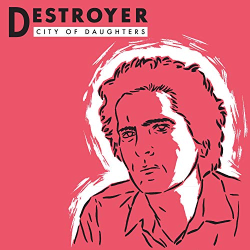 Destroyer album cover: red background with sketched portrait of a man.