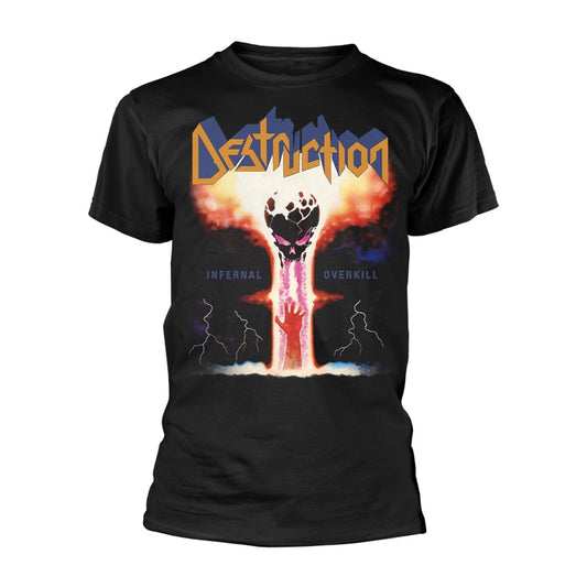 Black t-shirt with the Destruction band logo and infernal imagery.