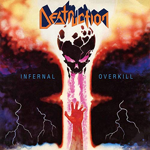 CD cover for Destruction’s “Infernal Overkill” featuring a demonic figure.